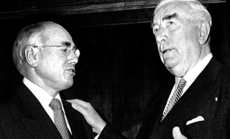 John Howard with his hero in the 1970s.